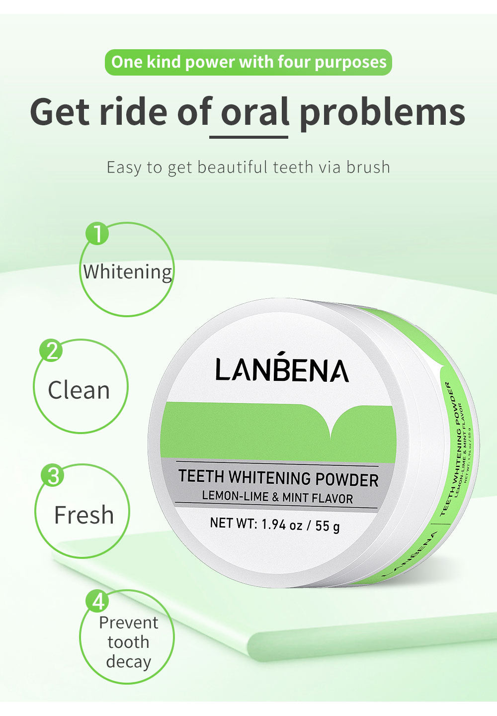 LANBENA TEETH WHITENING POWER Lime tooth powder