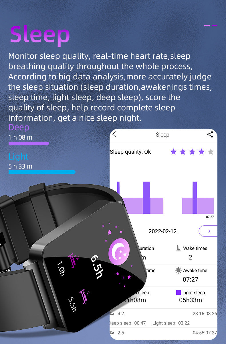 KS03 Smart Watch Heart Rate Blood Glucose Blood Oxygen ECG Monitoring