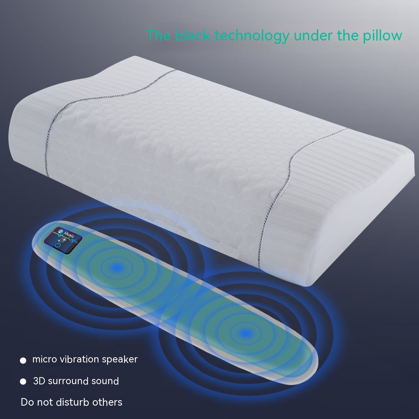 Bone Conduction Bluetoth Pillow Speaker, Mini Portable Under Pillow Speakers for Sleeping Wireless Pillow Speaker Bluetooth White Noise Music Box with Bass