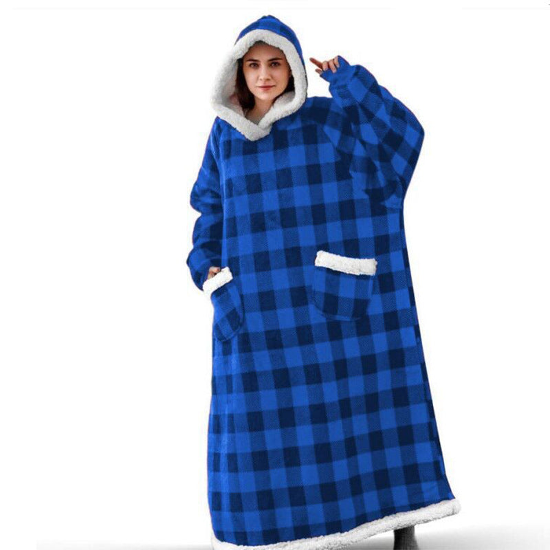 Lazy Blanket Hooded Flannel TV Blanket Lazy Clothes Pajamas Sweater